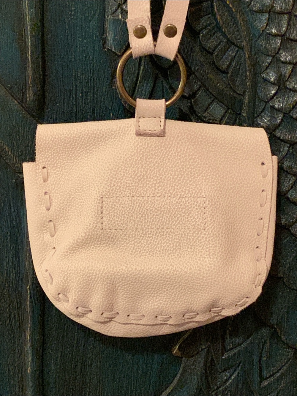 Free People Leather Crossbody Small Purse Vintaged Ivory - Picture 5 of 14